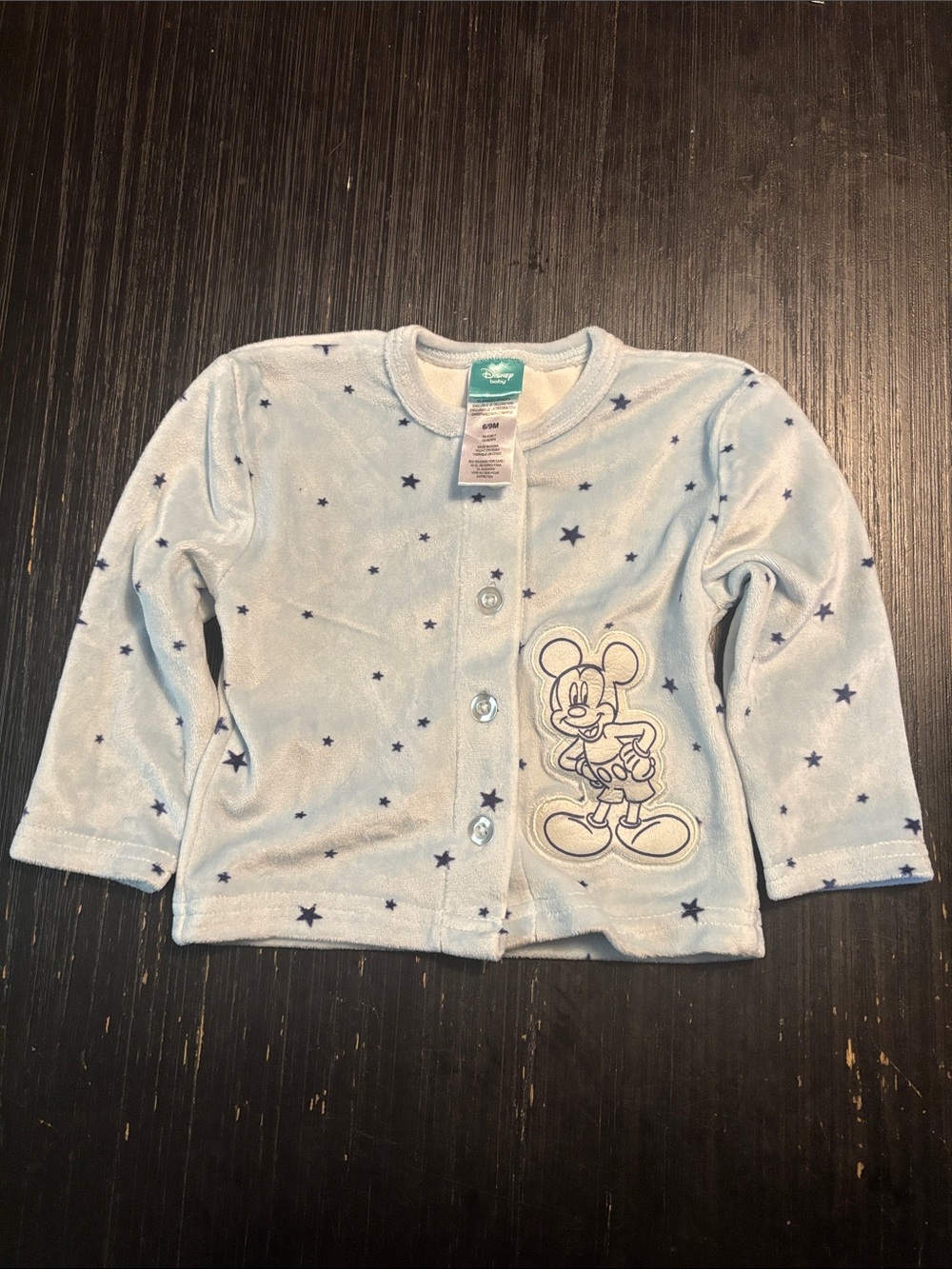 ☀️3/$15 bundle☀️ Disney Pale Blue Mickey Mouse Star Button-Up Top